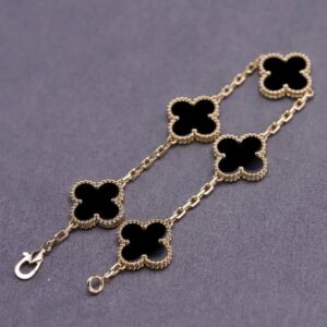 Midnight Clover Cascade Bracelet