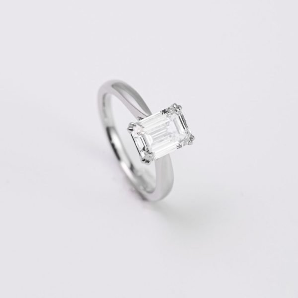 Emerald Cut Diamond Solitaire Diamond Ring Emerald Cut Diamond Solitaire Diamond Ring