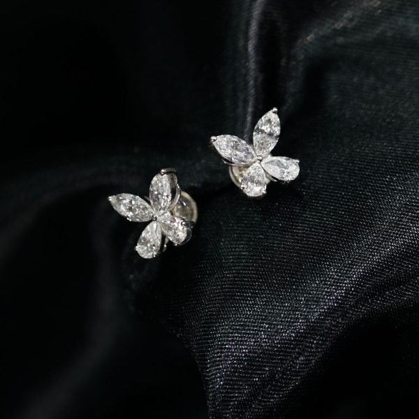 Marquise & Pear “ Fleur ” Cluster Stud Earrings (2) Marquise & Pear “ Fleur ” Cluster Stud Earrings (2)