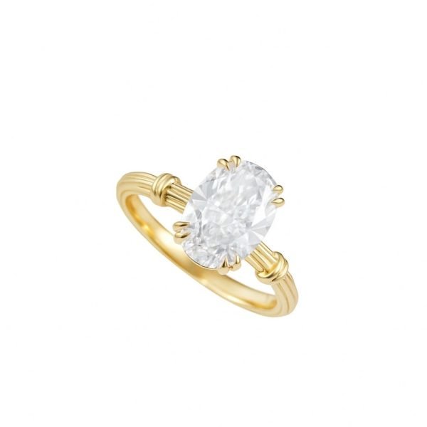 Oval Brilliant Fluted-Band Diamond Ring Oval Brilliant Fluted-Band Diamond Ring