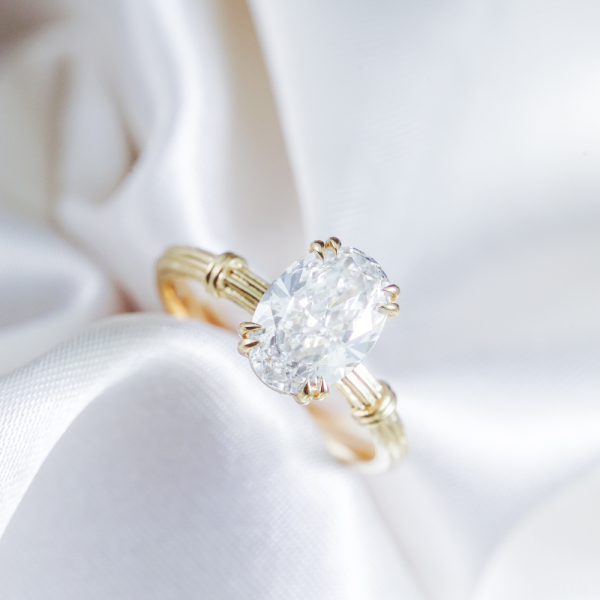 Oval Brilliant Fluted-Band Diamond Ring Oval Brilliant Fluted-Band Diamond Ring