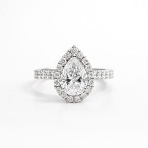 Pear Brilliant Classic Halo Diamond Ring