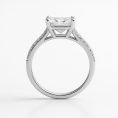 Princess-Cut Pavé-Band Diamond Solitaire Ring (2)