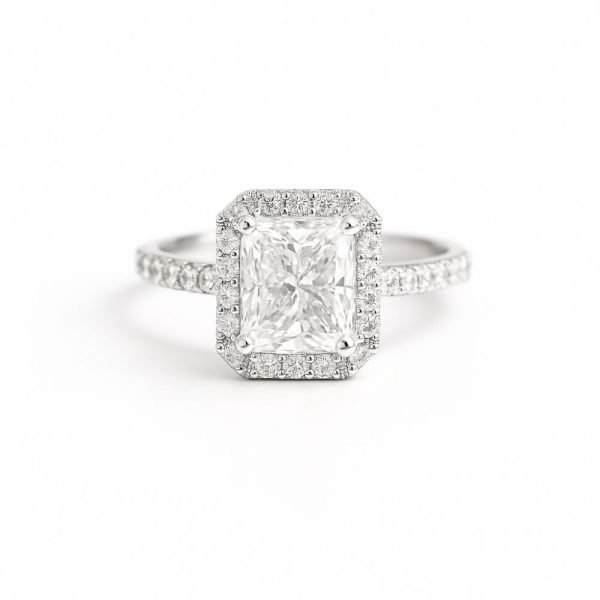Radiant-Cut Classic Halo Diamond Ring Radiant-Cut Classic Halo Diamond Ring