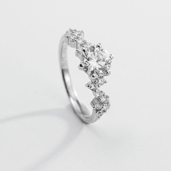 Round Brilliant Cluster-Shoulder Diamond Ring Round Brilliant Cluster-Shoulder Diamond Ring