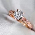 Round Brilliant Pink-Accent Diamond Solitaire Ring