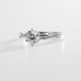 Round Brilliant Twisted Pavé Diamond Solitaire Ring (1.1)