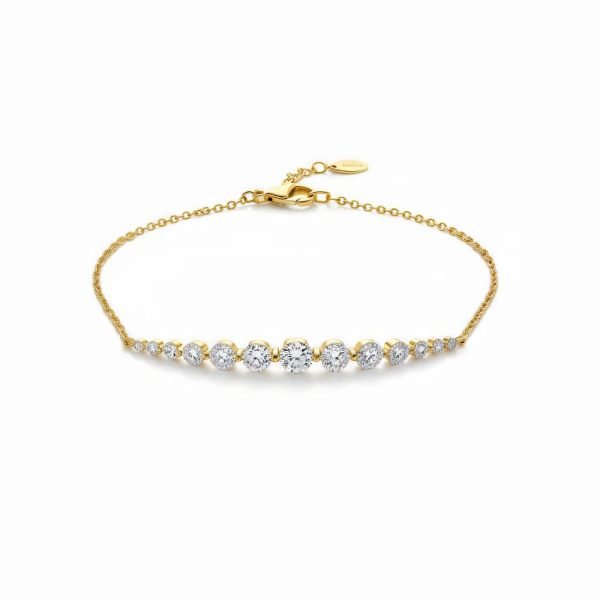 Aurora Graduated Halo Bracelet (Round Brilliant)