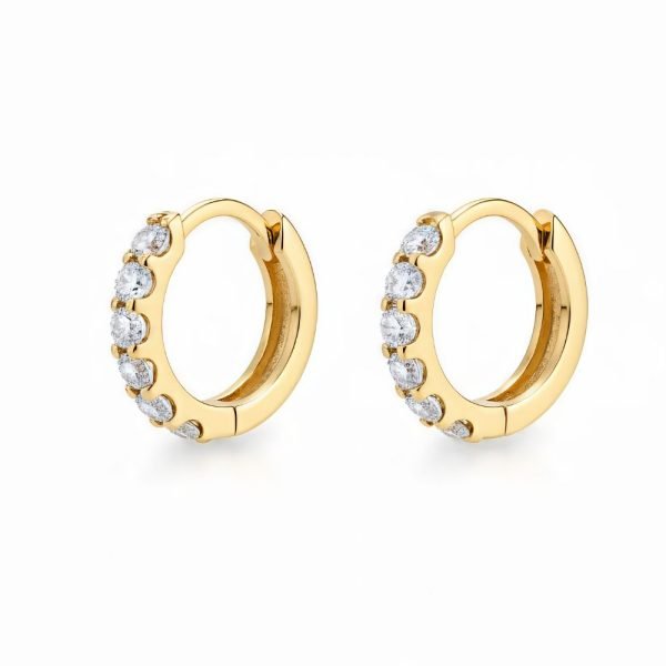 Aurora Scallop Pavé Huggie Hoops (0.50ct total)