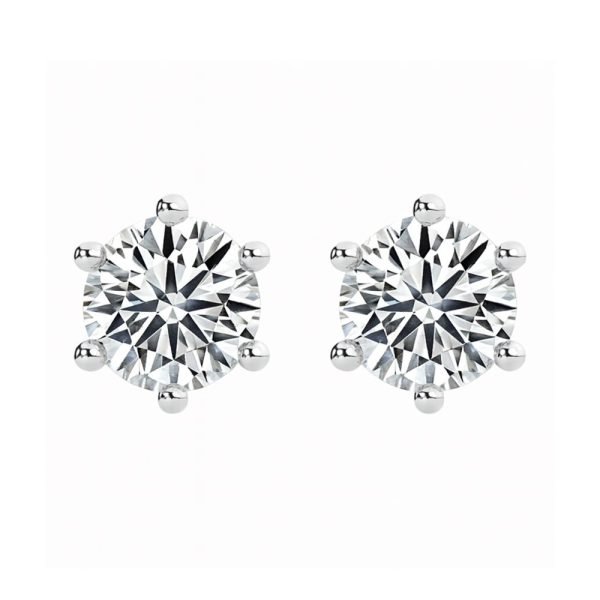 Classic Six-Prong Diamond Stud Earrings
